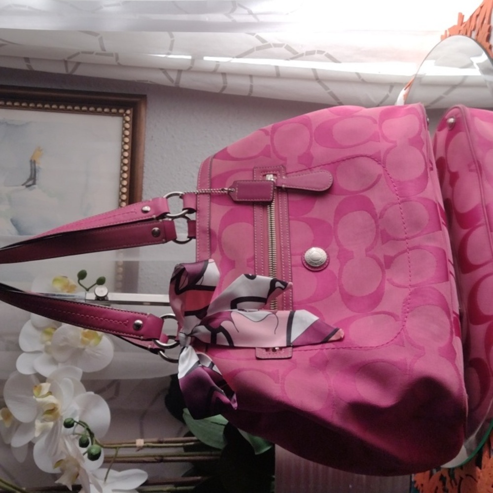 COPY - Authentic Coach signature Laura canvas bag